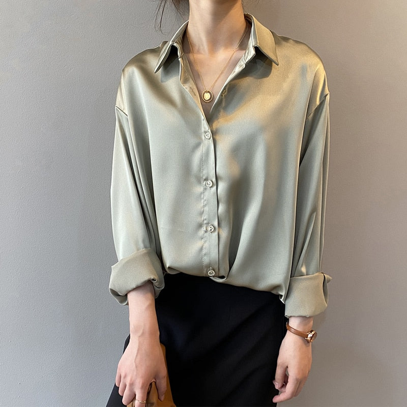 Vêtements femme chemise en soie chemisier vintage