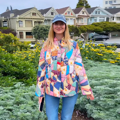 Veste matelassée en coton à imprimé floral