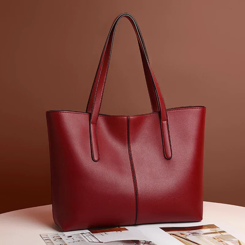 Damen Schultertasche aus hochwertigem PU-Leder mit großer Kapazität