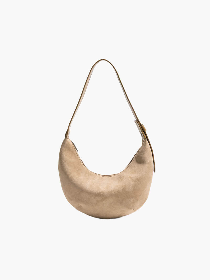 Halbmond-Tasche aus Wildleder