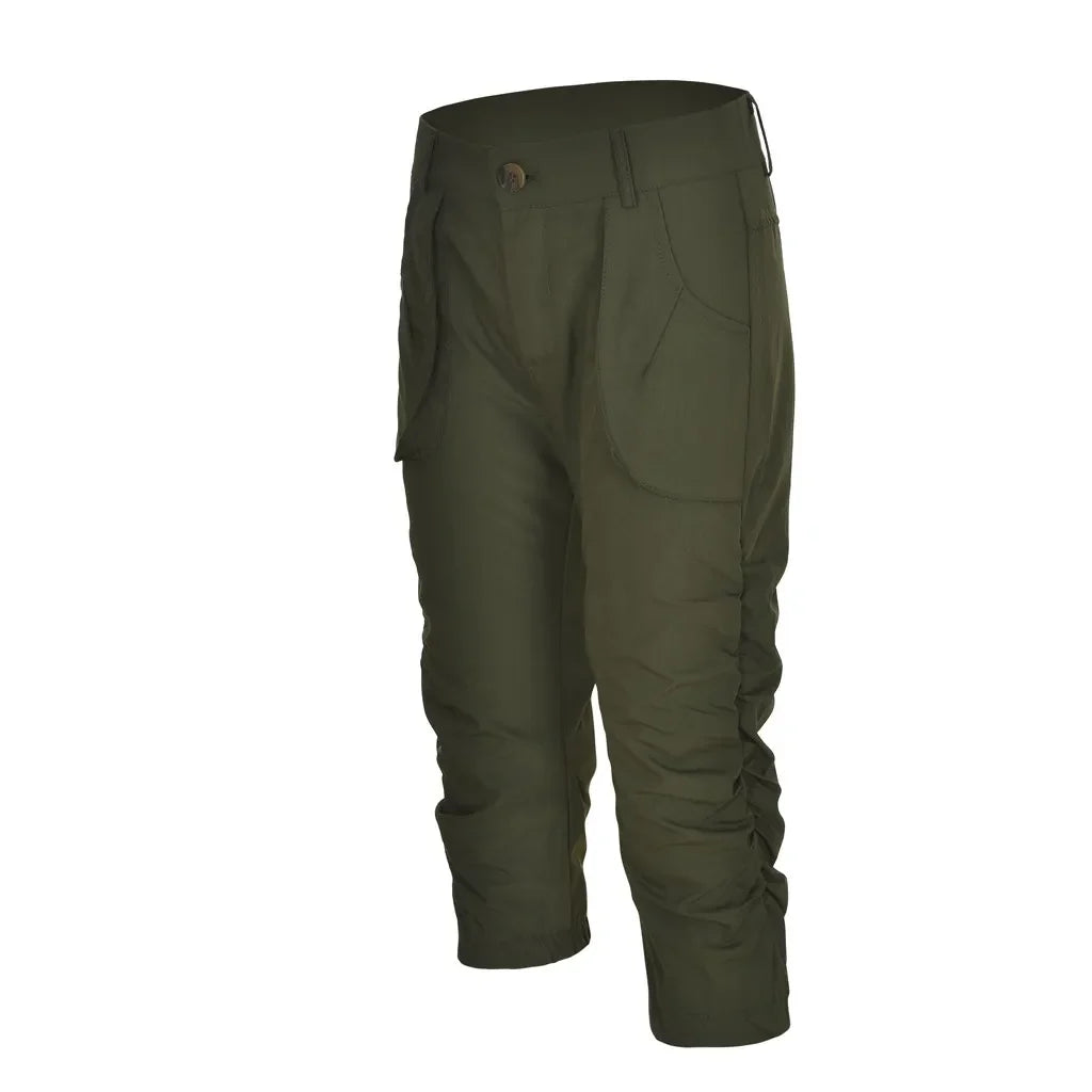 Pantalon capri cargo Cripes de couleur unie avec taille élastique