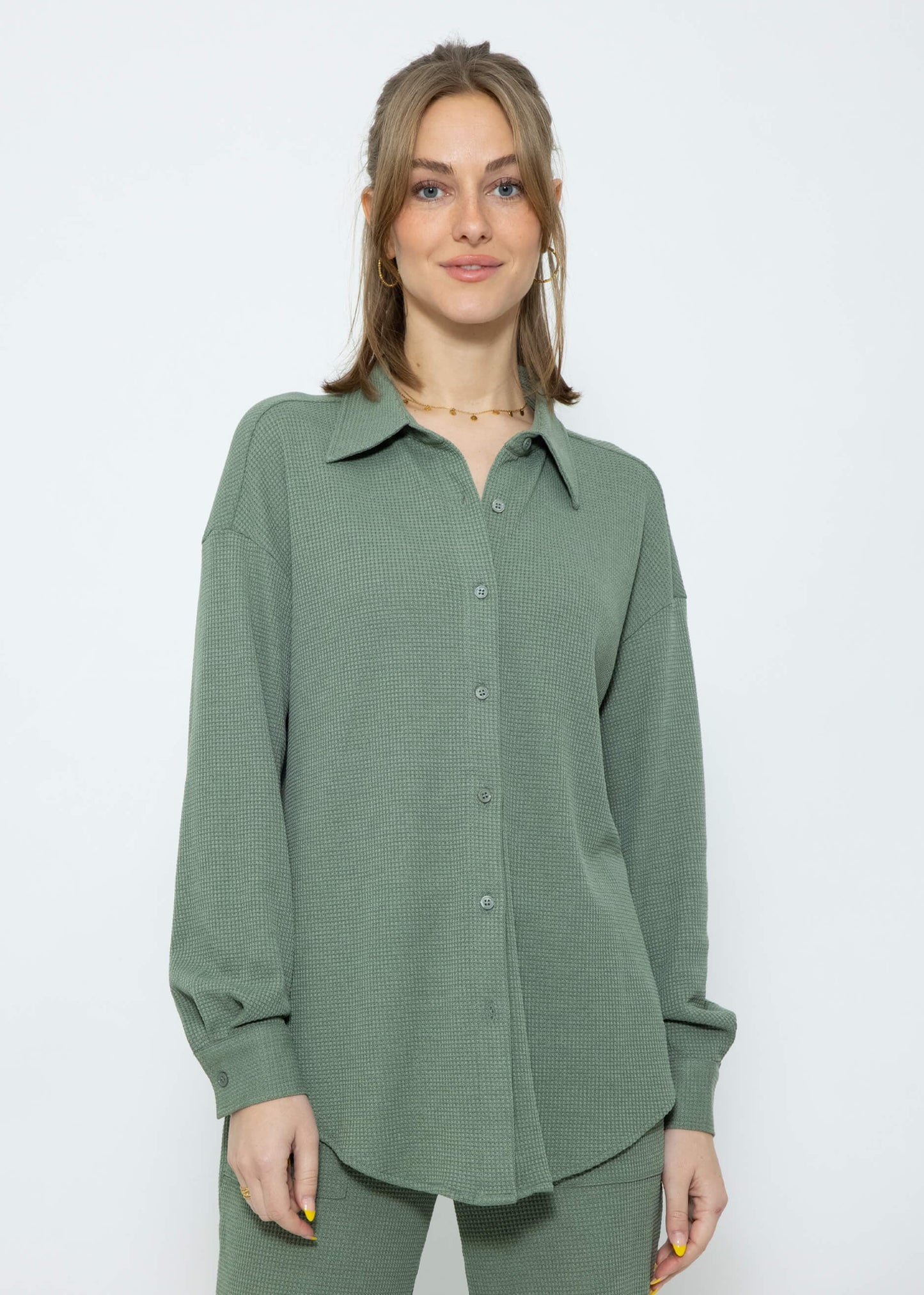 Blouse oversize en piqué gaufré