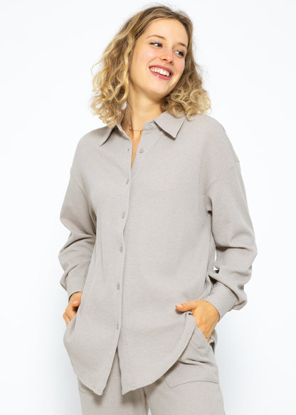 Blouse oversize en piqué gaufré