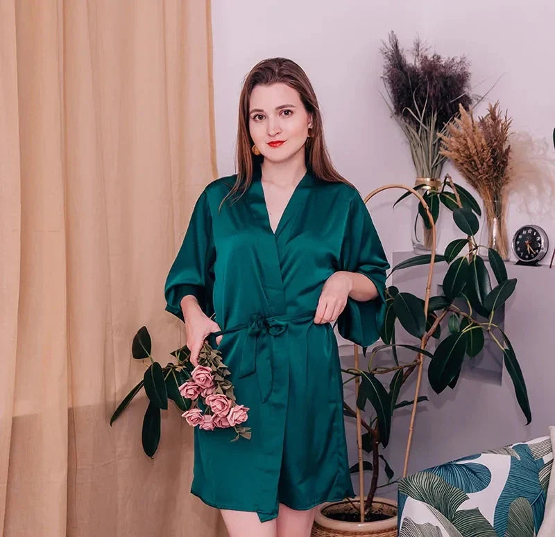 Cripes Peignoir Robe Satin - Vêtements De Nuit