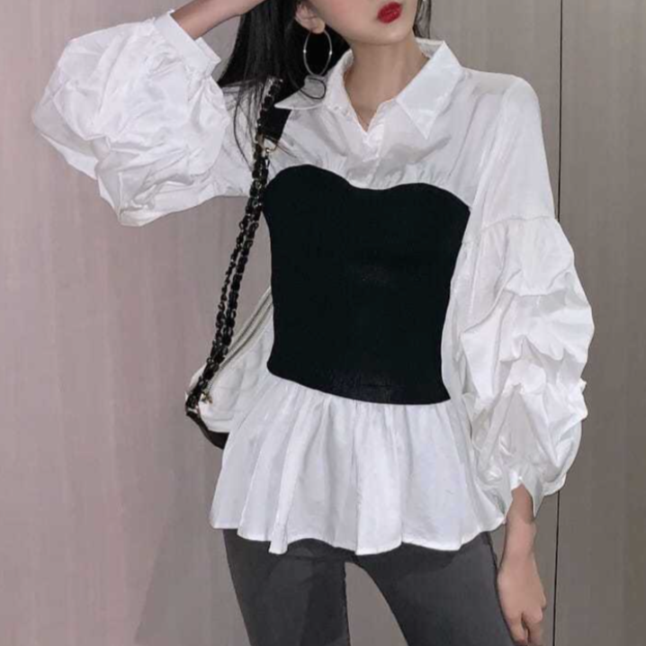 Blouse élégante à manches lanterne