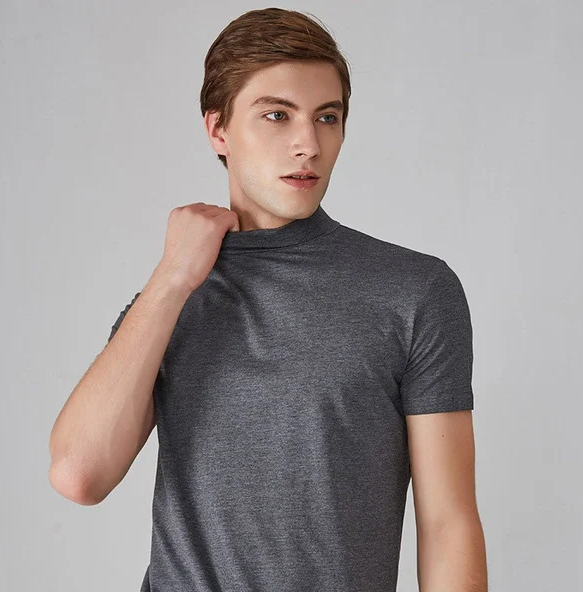 shirt anti-transpiration à col roulé pour homme