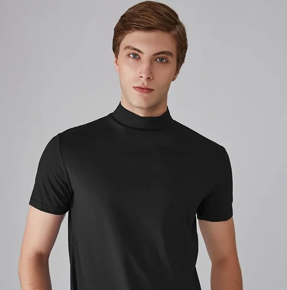 shirt anti-transpiration à col roulé pour homme