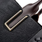 Prägte Vegan Leder Top Handtasche