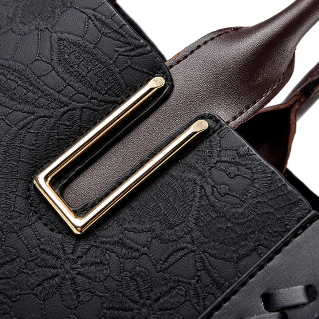 Prägte Vegan Leder Top Handtasche