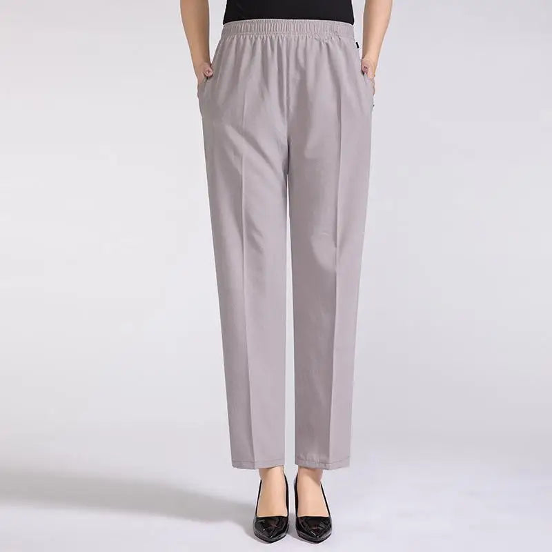 Zoé | Pantalon stretch Neat pour femme avec taille haute.