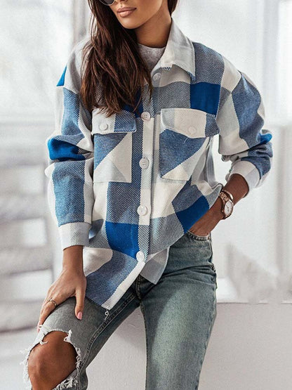 Blouse élégante à carreaux