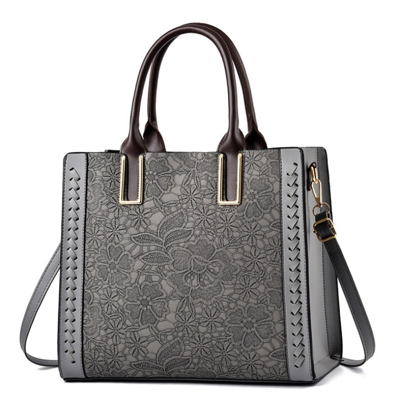Prägte Vegan Leder Top Handtasche