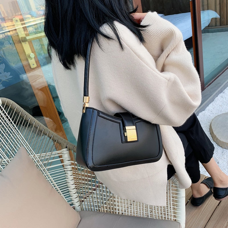 Stylische Schultertasche links | Designer-Handtasche für Damen mit Reißverschluss