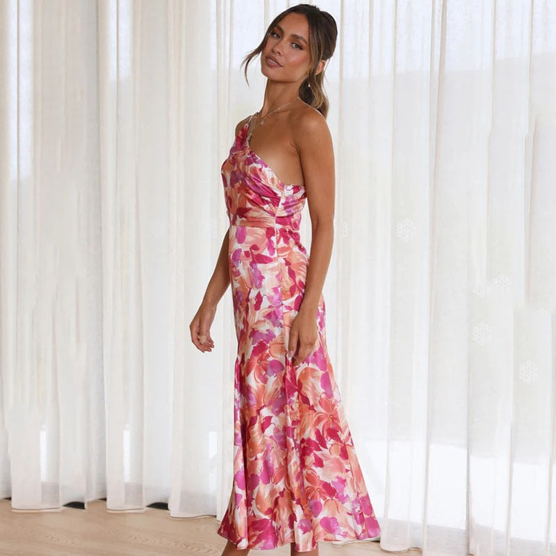 Robe Cripes asymétrique à imprimé floral