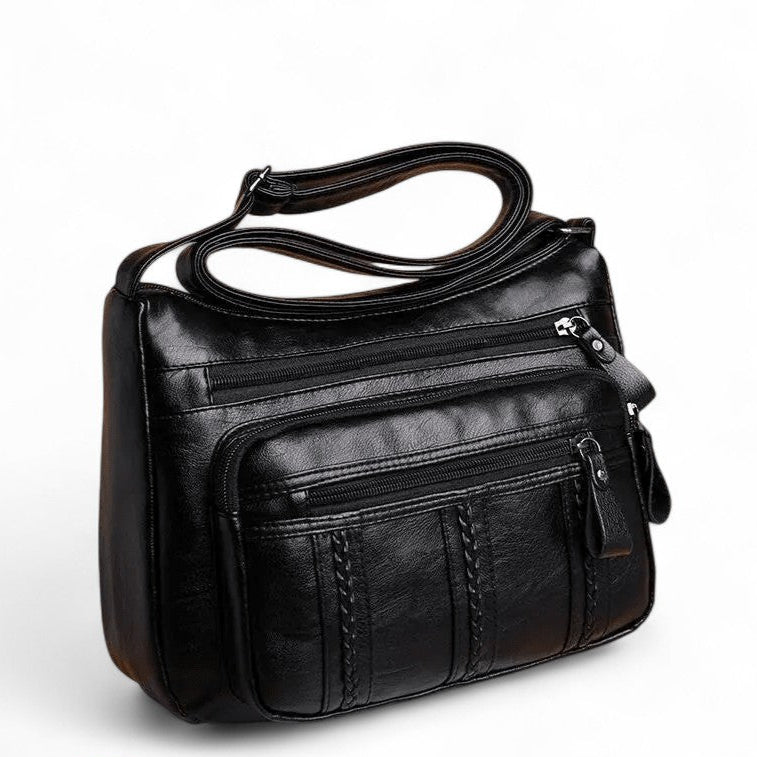 Multi-Taschen Leder Schultertasche