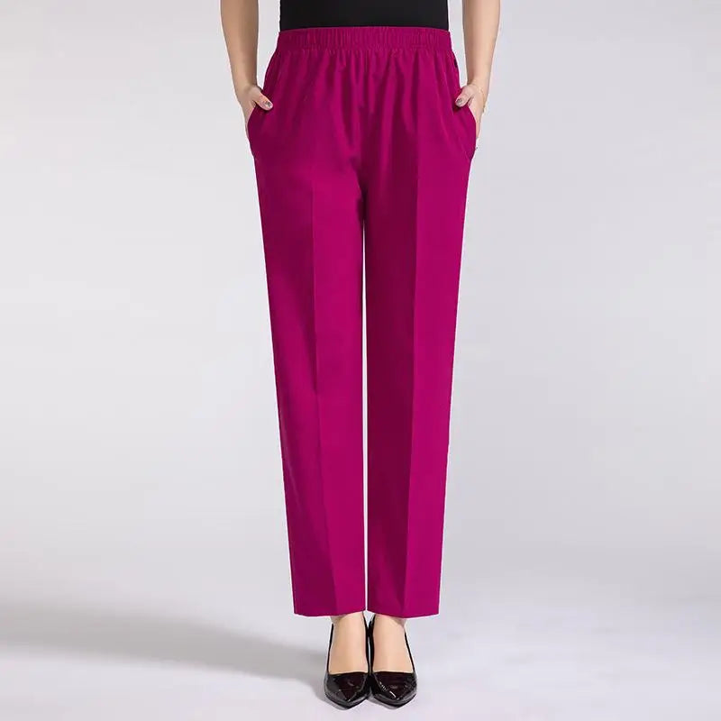 Zoé | Pantalon stretch Neat pour femme avec taille haute.