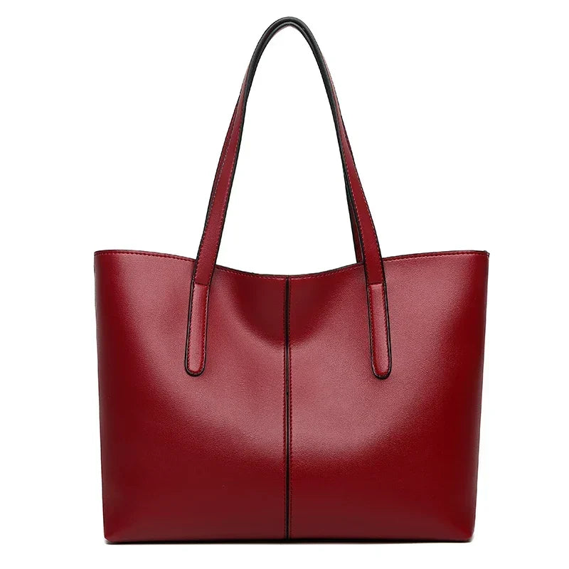 Damen Schultertasche aus hochwertigem PU-Leder mit großer Kapazität