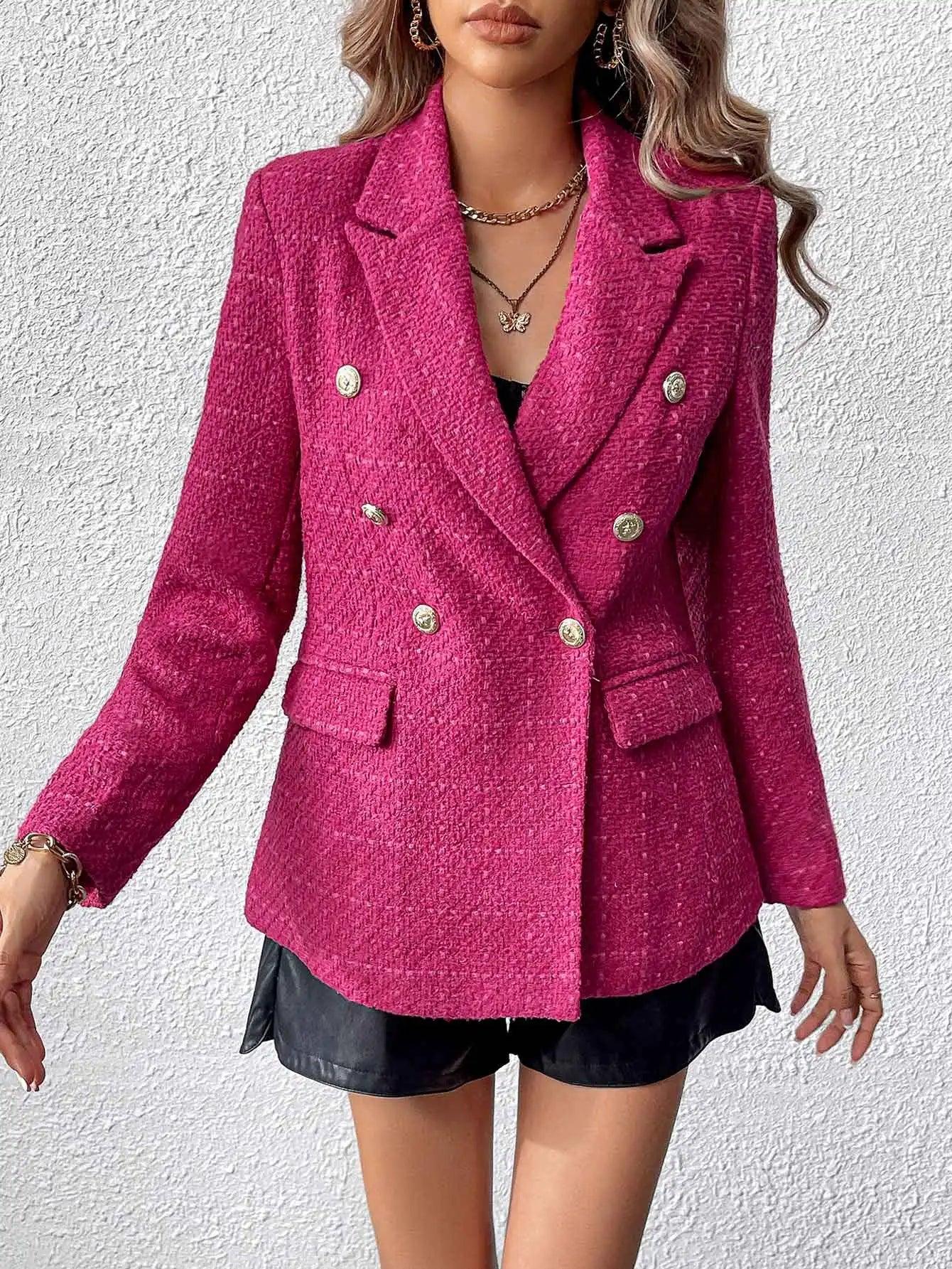 ISABELLE™ | Blazer rose en tweed