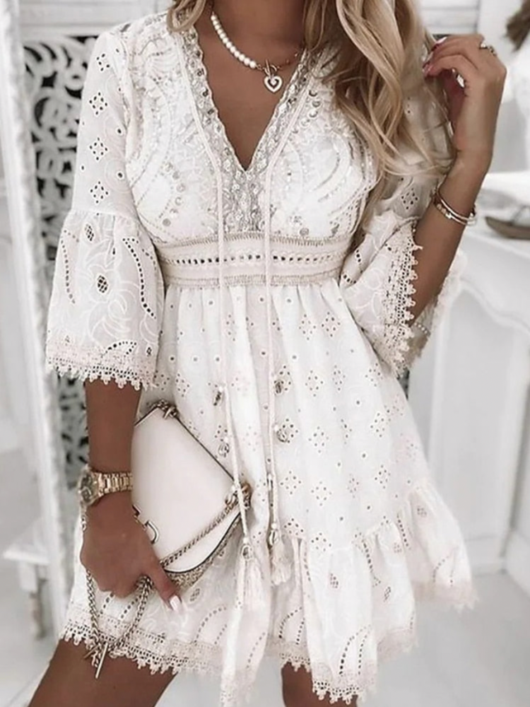 Cripes - Robe d'été de style Boho Ibiza élégante et confortable pour femme