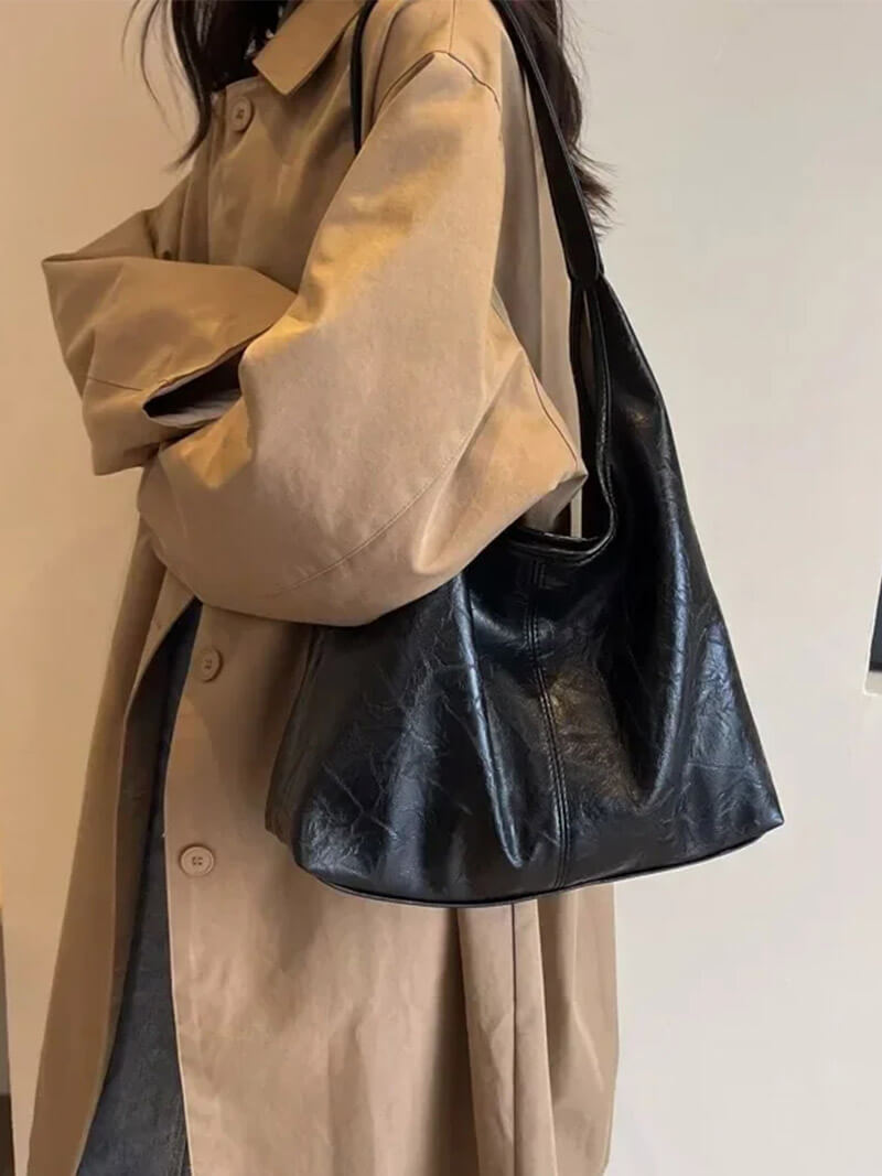 Bequeme Damen Schultertasche mit Reißverschluss