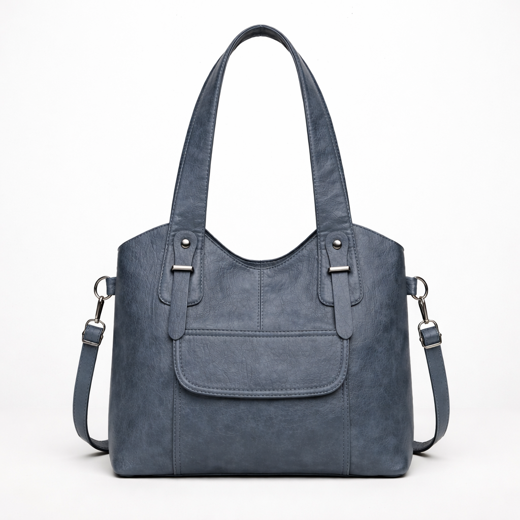 Große vegane Rindsledertasche, Schultertasche