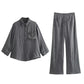 Marigold™ l Pantalon long taille haute uni Chemise à manches longues