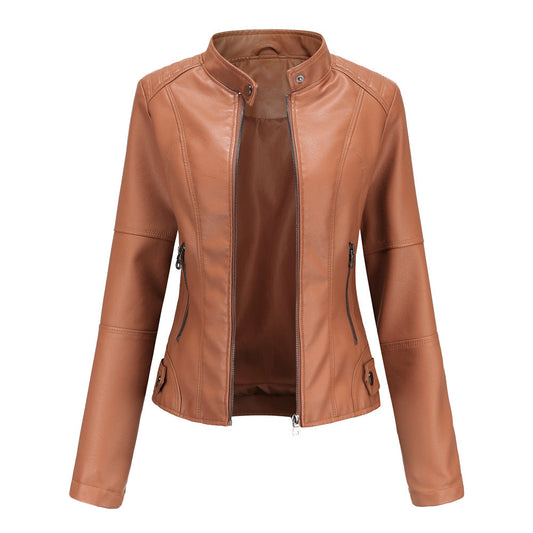 Cripes McLaughn Musthave Veste en cuir pour femme avec col zippé et belle taille