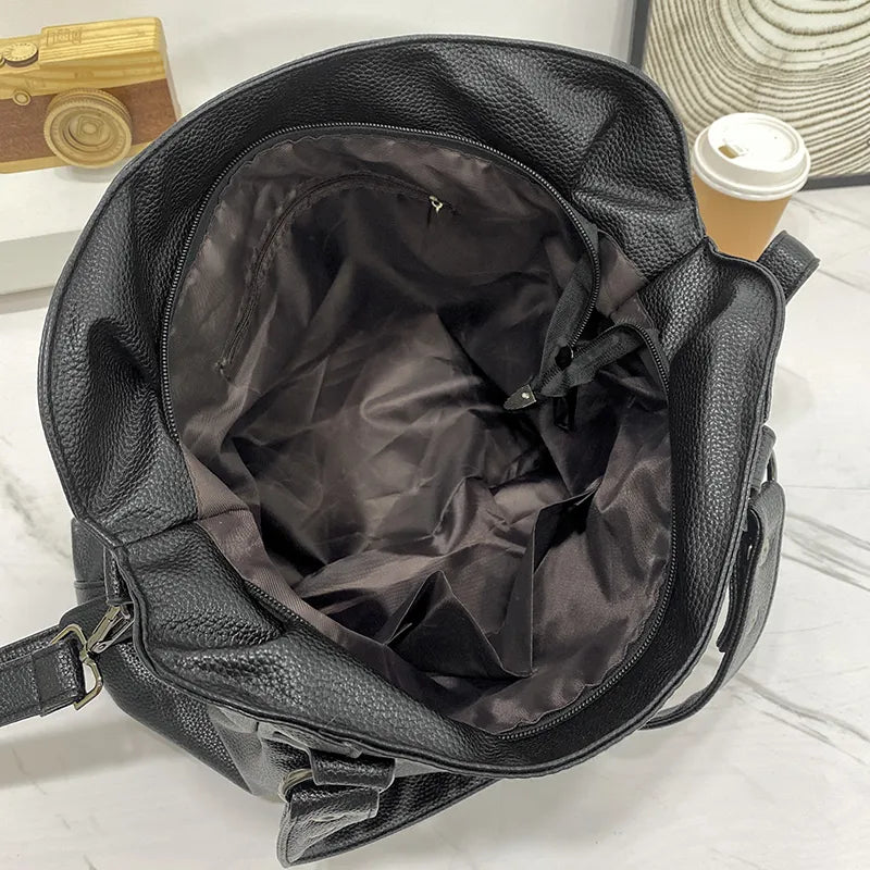 große Damen Tote Bag aus Kunstleder mit Reißverschluss