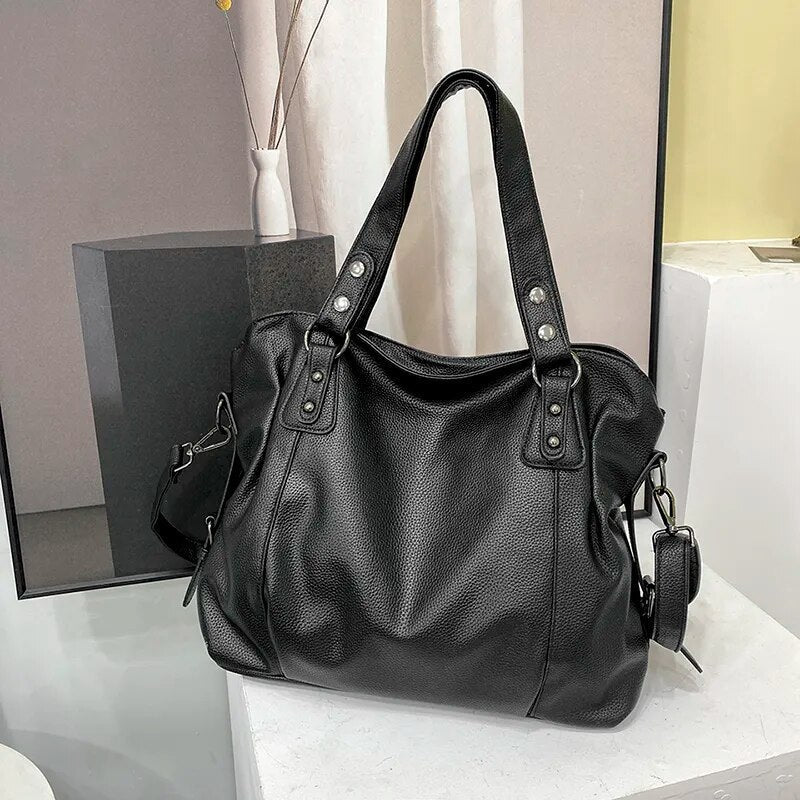 große Damen Tote Bag aus Kunstleder mit Reißverschluss