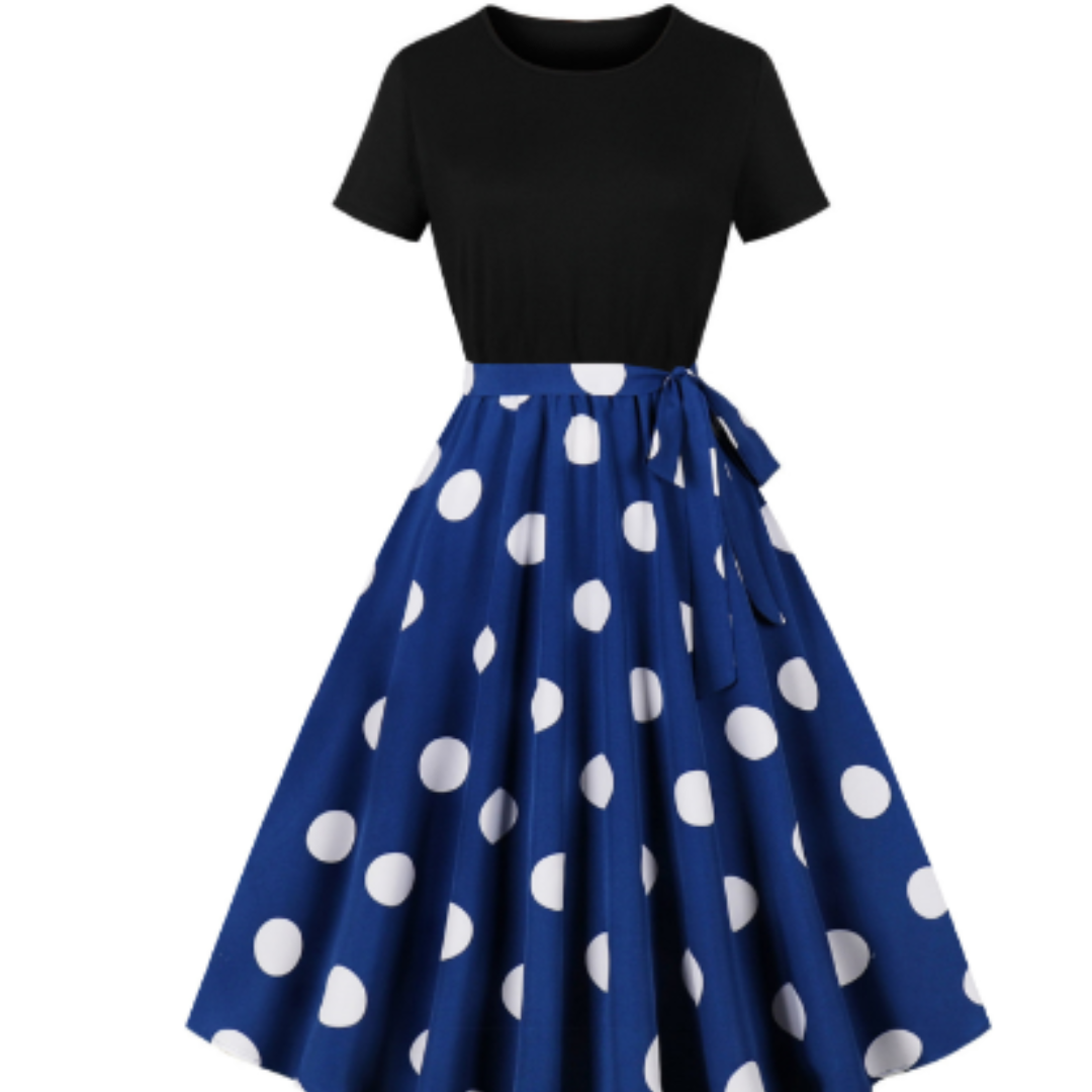 Belle robe vintage polka dot pour femme