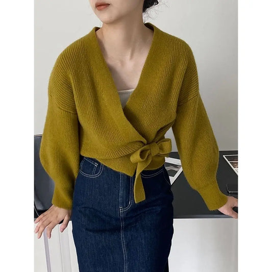 Emersyn™ l Cardigan à col en V avec nœud papillon