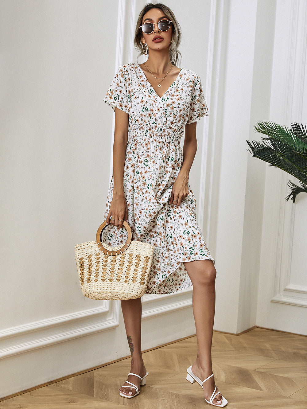 Robe d'été élégante à imprimé floral