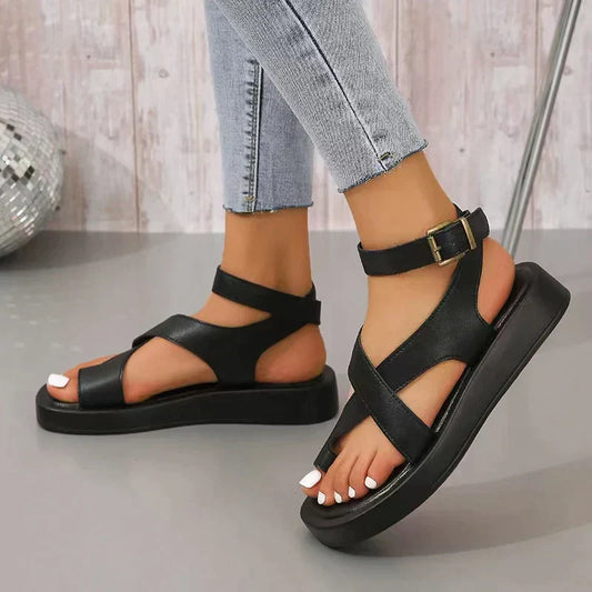 Sandales en cuir véritable pour femmes