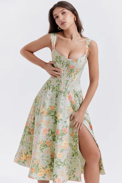 Cripes - Robe Florale Imprimée Modèle Corset