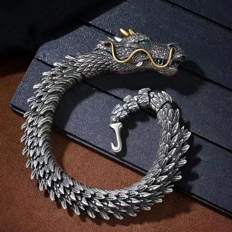 Crêpes | Bracelet dragon fait main en argent