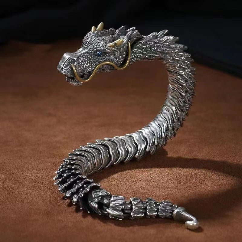 Crêpes | Bracelet dragon fait main en argent