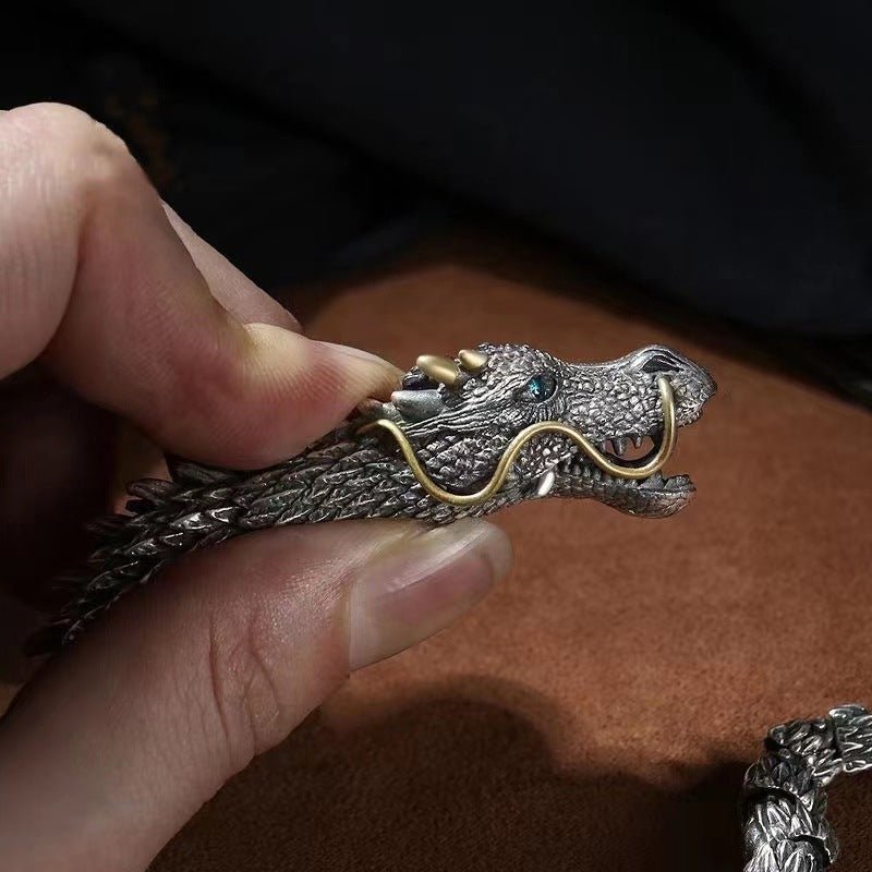 Crêpes | Bracelet dragon fait main en argent