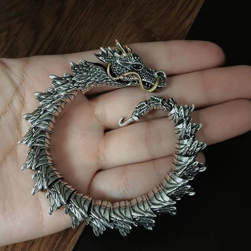 Crêpes | Bracelet dragon fait main en argent