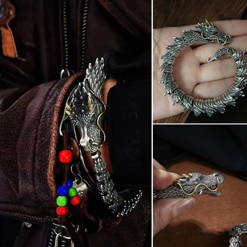 Crêpes | Bracelet dragon fait main en argent