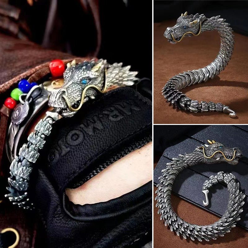 Crêpes | Bracelet dragon fait main en argent