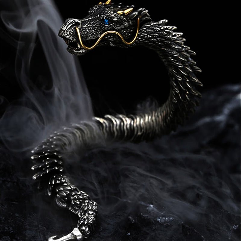 Crêpes | Bracelet dragon fait main en argent