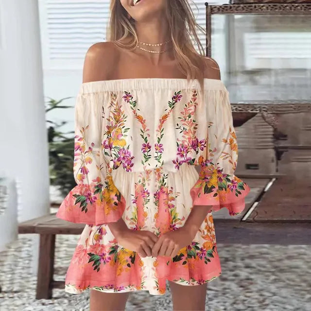 Cripes - Robe florale élégante à épaules dénudées