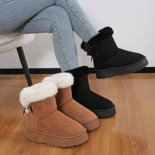 couleur solide Bottines moelleuses