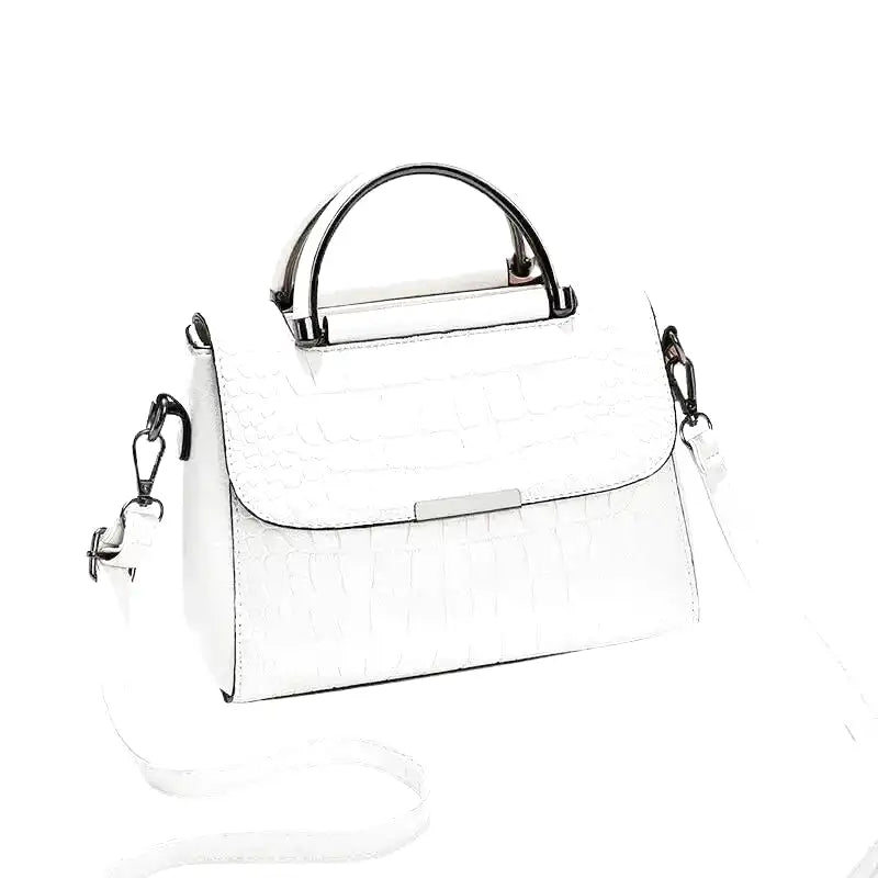 Kleine Croco Quadratische Handtasche aus Leder
