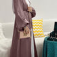 Robe abaya cripes avec ceinture - Eva