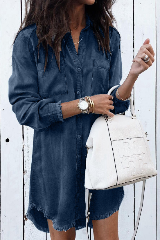 Cripes - robe chemise en denim lavé