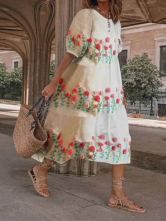 Robe femme avec imprimé floral vintage