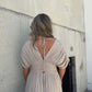 Denise™ - Robe longue longue fendue à col en V
