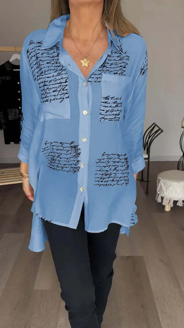 Kinsley™ l Blouse à imprimé lettre