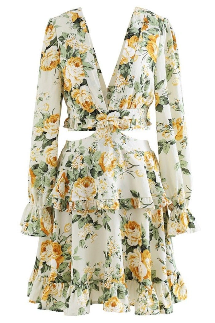 robe Heidi en chiffon avec découpes